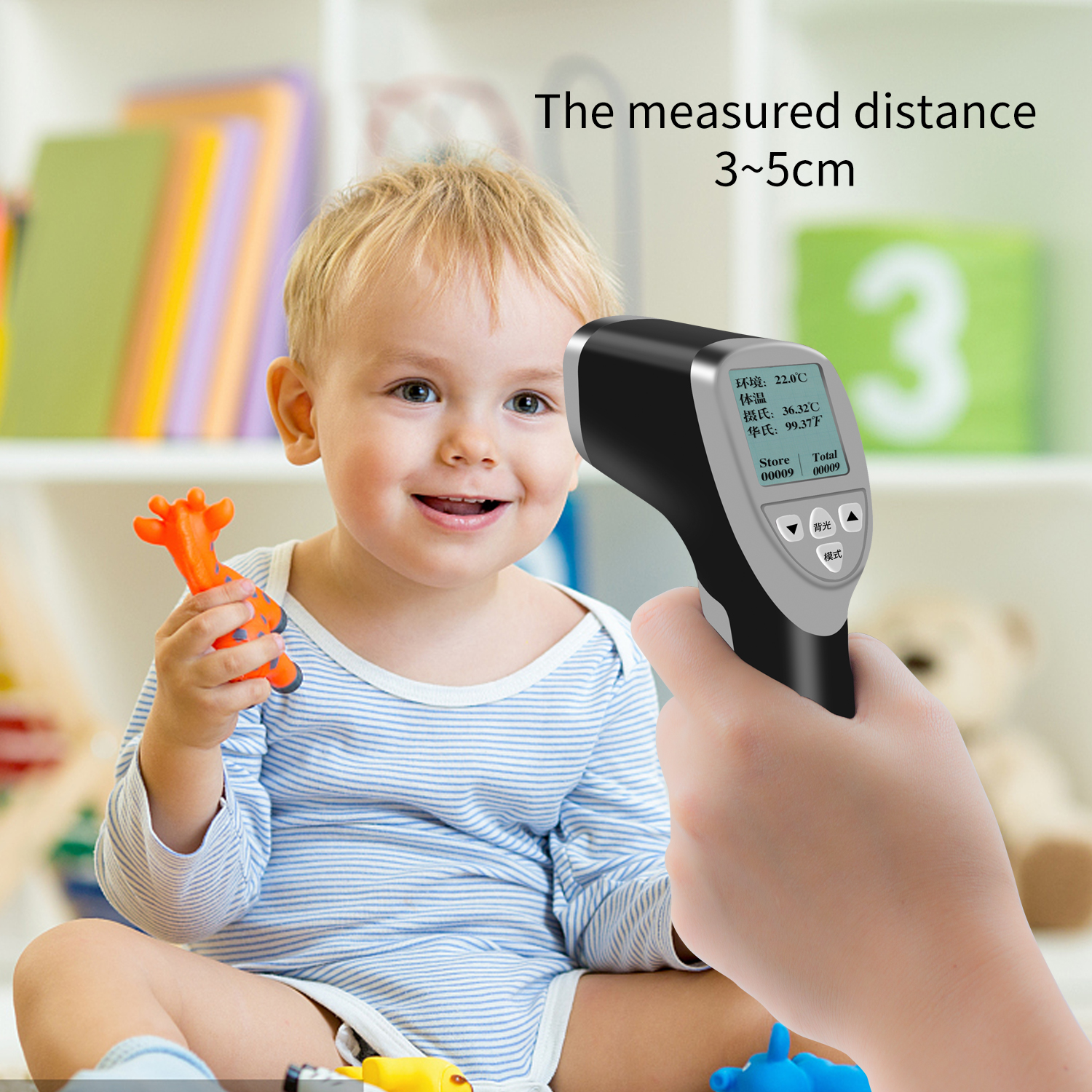 R60 Bluetooth Infrared Thermometer + Barcode Scanner with TFT Color
